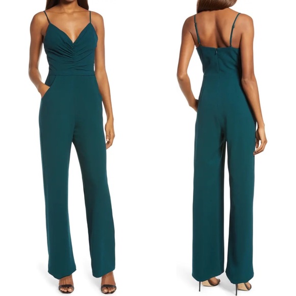Dress the Population Pants - NWT Dress The Population Emmet Jumpsuit Pine Green